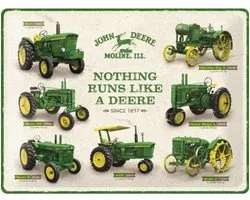 Wandbord - John Deere models -30x40-