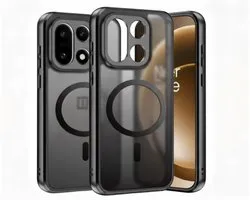 Étui Compatible avec OnePlus 15 - Noir Mat - Compatible avec MagSafe - Casemania Coque Arrière Transparente Anti-choc - Protection Renforcée contre les Chutes et les Chocs Étui de Téléphone