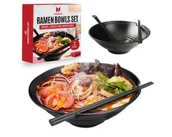 Ensemble de bols à nouilles Kom - 2 Set - Services de table à nouilles Fenêtres - Bol à nouilles - Bol à Fenêtres japonais