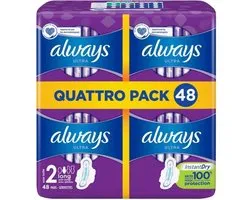 Always Ultra - Maandverband - 2 Long With Wings - Instant Dry - 48st