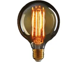 Anna's Collection LED Retro gloeilamp - sfeerlamp/designlamp - oranje glas - 135 x 95 mm