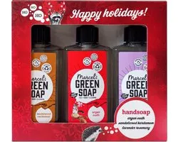 Marcel's Green Soap Geschenkset Handzeep Argan & Oudh, Sandelhout & Kardemon, Lavender & Rosemary 3x 250ml