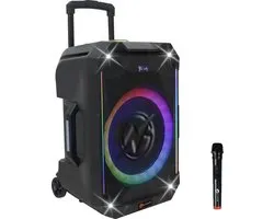 N-GEAR THE FLASH 1540 - Enceinte karaoké - Woofer 15" - Bluetooth - Spectacle de lumière LED - Incl. Microphones sans fil