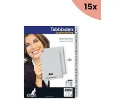 15x KTC Tabblad A4 letters PP 120 micron grijs 4-gaats 12-delig maand
