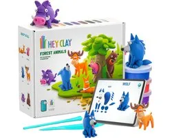 Hey Clay Bosdieren, plastic massa + accessoires, boetseerklei, 15 kleuren