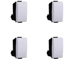 Bouton-poussoir - Interrupteur - Commande d'éclairage - Compatible Bticino Matix - 10 Ampères - Blanc