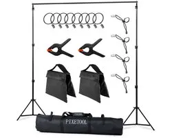 Système de fond de Photographie PIXETOOL - Sans tissu - Réglable - Maximum 300 x 260 CM