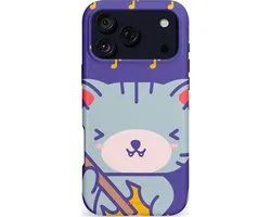 Casetastic hoesje geschikt voor Apple iPhone 17 Pro Max - MagSafe - Dubbellaagse bescherming - Katten beat - Fashion Case - Lavendel Zilver
