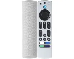 Siliconen Remote Case Voor Fire TV 4K stick max, Afstandsbediening Cover Vervanging met Lanyard, Beschermhoes Skin Sleeve (Wit)