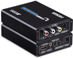 Composite S-Video AV RCA CVBS naar HDMI Adapter voor N64 en PS2 - Ondersteunt 720p/1080p met 3RCA S-Video Kabel voor Gaming en Video Streaming