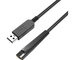 12V-kabel, compatibel met Braun-scheerapparaten en -trimmers uit de series 1/3/5/6/7/8/9 en Silk-épil uit de series 5/7/9 – Zwarte USB-kabel van 1 m van Phonillico®