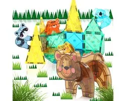 Tuiles magnétiques - Jungle - Jouets magnétiques - 56 pièces - speelgoed de construction - Tuiles magnétiques - speelgoed Montessori - Magnetic toys - Blocs de construction magnétiques - Jouets Enfants - Magna minds