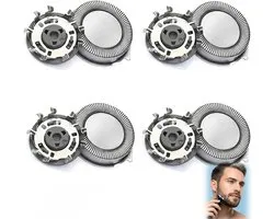 SnelShoppen - Vervangende Scheerkoppen SH30/SH50 voor Elektrisch Scheerapparaat - 4 Stuks - Compatibel met Philips Serie 1000/1010/1020/1050/1060 - Co
