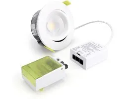 Integral LED inbouwspot Wit 7W 840lm 55º | Instelbare Lichtkleur | zaagmaat 9.2cm | Dimbaar | IP65 | Kantelbaar | Geen fitting | Warm Wit-Koel Wit-Daglicht | 7 watt | 25.000 Branduren