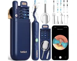Cleaner Ear Smart Bebird avec caméra flexible - Bluetooth- Nez - Bouche - Voyages- Étui - Otoscope - Pince à épiler - Nettoyeur d'oreilles - Sécurité - Wi-Fi