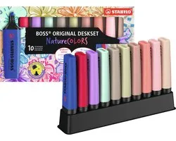 STABILO BOSS ORIGINAL NatureCOLORS – Surligneur – Coffret de bureau avec 10 couleurs