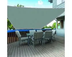Plants Greenhouse Cover 2.5 x 2.5m Waterproof Durable Tear-resistant Sunscreen Shade Cloth Incl Fixing Ropes for Patio Garden Beach House Shed, Light Grey