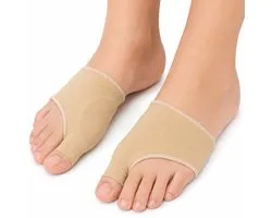 Correcteur d'hallux valgus Trebin pour oignon sur le gros orteil - Écarteur d'orteils avec coussinet en gel souple - Correcteur d'oignon - Utilisation de jour et de nuit - 1 paire gauche et droite - Taille S - EU 35-40 - Beige