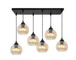 Hanglamp COSTA Zwart Miodowy Szkło Kula Glamour E27