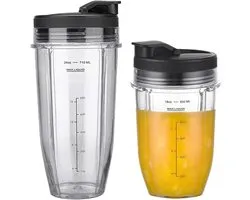 Mixer Bekers en Deksel Vervanging voor Ninja Food Processor 500ml & 700ml