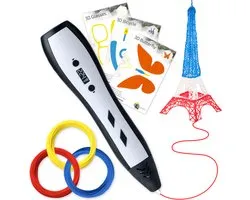 3D Pen Starterspakket Pro - 6 Standen - 10 Meter Filament - Advanced - Nano - Vullingen PLA & ABS - LCD - Wit - 3D&Print