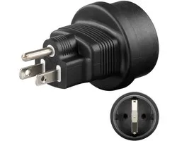 Adaptateur secteur Microconnect PETRAVEL3 Type F Zwart