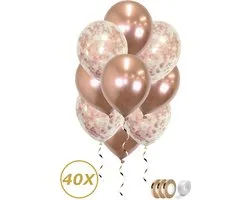 Ballons Or Rose Confettis Décoration Anniversaire Abraham Ballons Hélium Décoration Fête Sarah Mariage - 40 Pièces
