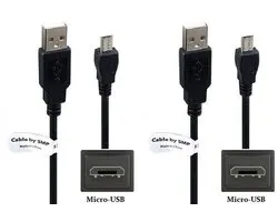 2 stuks OneOne 0,8m Micro USB kabel. Stevige laadkabel. Oplaadkabel snoer past op past op Ultimate Ears Blast, Boom 1, Boom 2, Boom 3, Megablast, Megaboom, Megaboom 3, Roll 1, Roll 2, Wonderboom 1 & 2