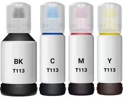Encre adaptée à Epson EcoTank 113 | Multipack de 4x cartouches d'encre - Convient pour Printer EcoTank ET-5150, ET-5185, ET-5800, ET-5850, ET-5880, ET-16600, ET-16650