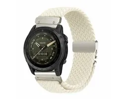 By Qubix - Compatible avec bracelet Garmin - 20mm Quickfit - Bracelet en nylon tressé avec fermeture parachute - Lumière stellaire - Compatible avec Garmin Fenix 7s/6s/5s / Instinct 2s / Epix Pro Gen 2 (42mm)