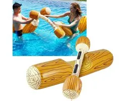 1 set - Bataille d'eau gonflable - Jeu d'eau interactif amusant - Radeau de piscine - Tapis flottant pour le lac - 130*28 cm - Pour les fêtes de piscine et les loisirs aquatiques - Marron