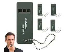 Sifflet d'urgence - 4 pièces - 120 décibels - Sifflet d'urgence avec cordon - équipement extérieur - 3 sons - Sifflet d'urgence en cas de catastrophe