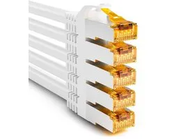 Iwillink 0,75 m CAT 7 patchkabel, 10 Gbit/s, 5 stuks - wit