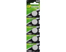 GP Batteries Lithium Cell CR2025, Batterie à usage unique, CR2025, Lithium, 3 V, 5 pièce(s), Acier inoxydable
