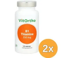 2x VitOrtho B1 Thiamine 250mg (120 vega capsules)