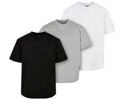 Urban Classics - Boys Tall 3 Pack Kinder Tshirt - Kids 158/164 - Wit/Zwart
