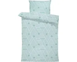 Dekbedovertrek 100% Katoen Premium - 140 x 200cm - 1 persoon - Triangle GreenBlue
