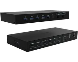 i-tec USB-C KVM Dock PRO for Three Hosts, Dual Video, with 2x Power Delivery, max 92W