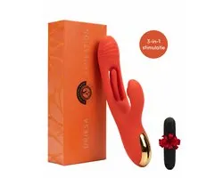 Vibrators voor Vrouwen – 3 in 1 Realistisch Rabbit Vibrator met Clitoris Stimulator & G Spot - Sex Toys voor Koppels - Inclusief Bullet Mini Vibrator - 21 Standen - Waterdicht