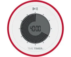 Time Timer® Original Twist kleur Red - Visuele Countdown Timer - Red - Tijdklok - Tijdmanagement Tool - School, Thuis, Kantoor - Optioneel Alarm - Geen Luid Getik
