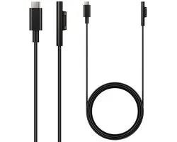 Câble USB-C vers Surface Connect pour Microsoft Surface Pro, Laptop et Studio - 1.8m, Transfert de données rapide, Chargement et Design durable