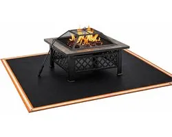 Jamestown Supply Company Fire Pit Mat | 67" x 60" | Triple Thickness | Grill Mat | BBQ Mat | Ember Mat | Protection from Hot Embers for Your Patio, Lawn, Camping, Grass and Deck
