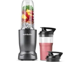 Nutribullet Turbo - Blender - Smoothie Maker - 1000 Watt - 6-delige Set - 900 ml & 590 ml Drinkbeker - 2 To-Go Deksels - Grijs