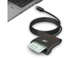 ACT USB-A Smartcard ID lezer, geschikt voor Belgische ID-kaarten AC6015