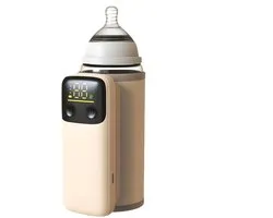 Chauffe-biberon portable pour bébé avec batterie intégrée de 8000mAh, maintenant le lait maternel au chaud pendant 4 à 8 heures, chauffage sans fil et écran LED.