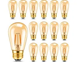 Gloeilamp E27 LED warm wit 2200K 1W vervangt 10 watt gloeilampen retro gloeilampen gloeidraad LED lampen vintage Edison ST45 S14 lampen fee verlichting plafondlamp 220V, niet-dimbaar, 15-pack