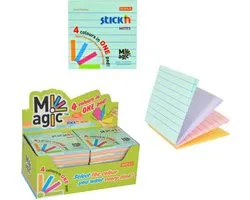 Stick'n Magic Sticky Notes - 12 pack - 76x76mm - 4 Pastel Kleuren - 1200 memoblaadjes