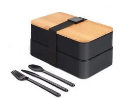 Bento Box Boîte à lunch japonaise - boîte à lunch avec couverts - 3 compartiments