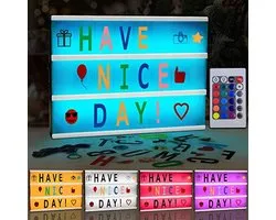 Amzeeniu Light Box A4 LED Light Box LED Light Box Colour Light Box USB Power Supply 192 Letter Battery Emoji Remote Control Gift Idea