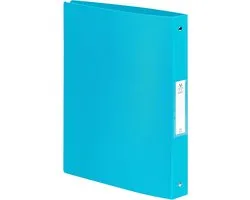 Viquel - Zachte map A4 MAXI FEEL'EASY - 4 ringen - rug 4 cm - Voor A4-documenten - Gemaakt van duurzaam kunststof - Identificatielabel op de rug - Turquoise blauw